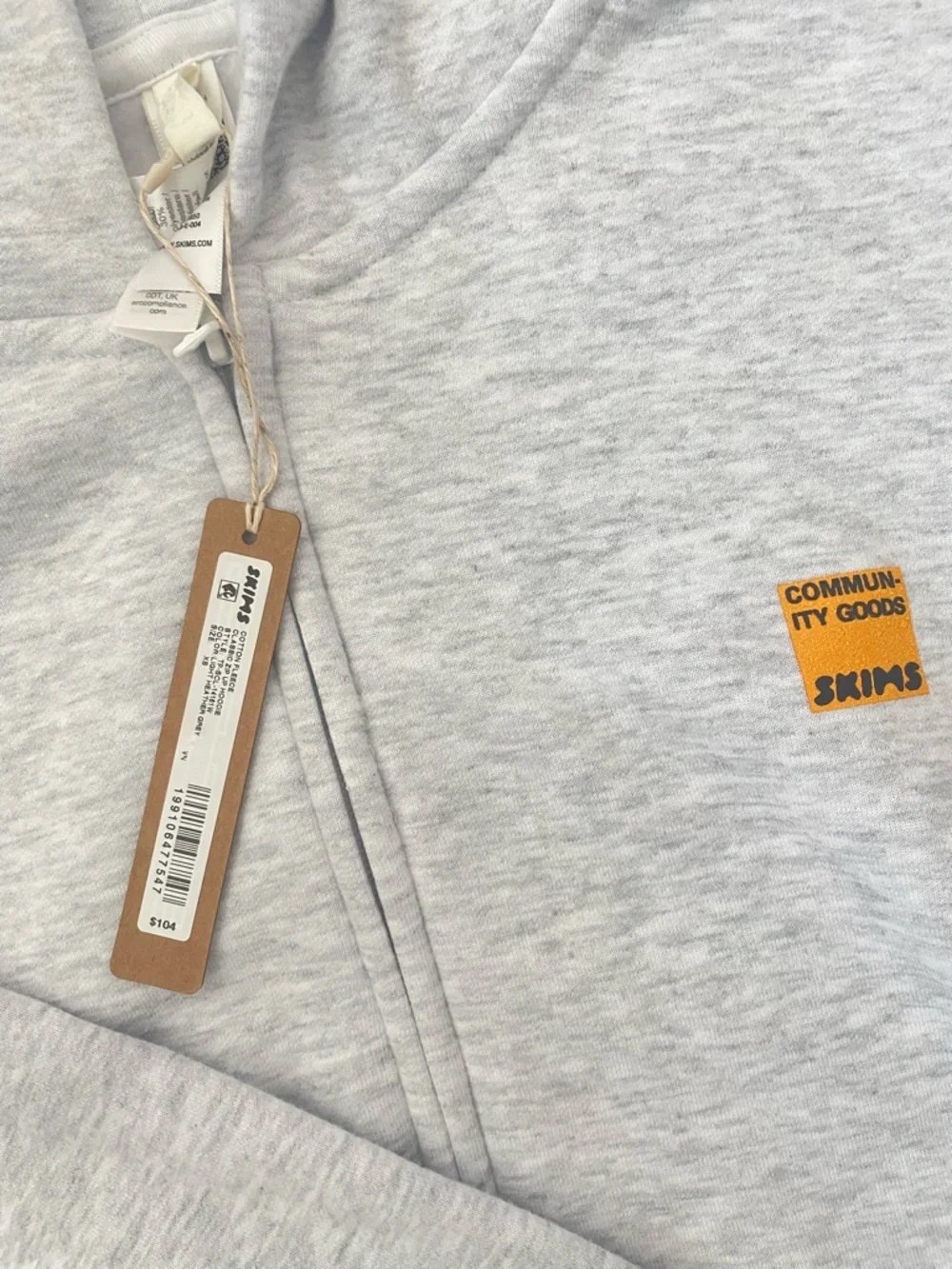 SKIMS x Community Goods Zip Up Hoodie sz XS - Picture 2 of 3